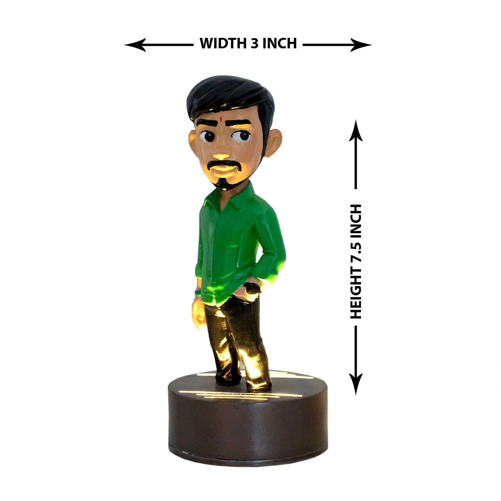 Custom Handpainted Male Cartoon Figurine Personalized Realistic Replica Gift Statue 7.5 Inch